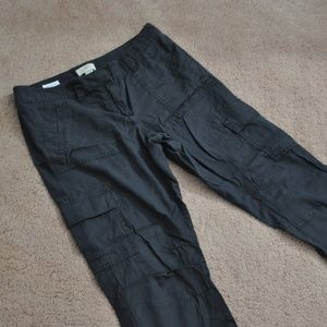 LOFT charcoal cargo joggers